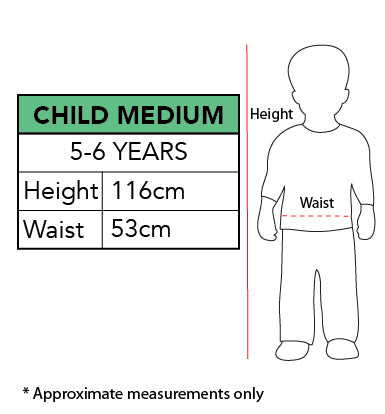 Size chart for the Kylo Ren Deluxe Robe & Cape Costume, Child