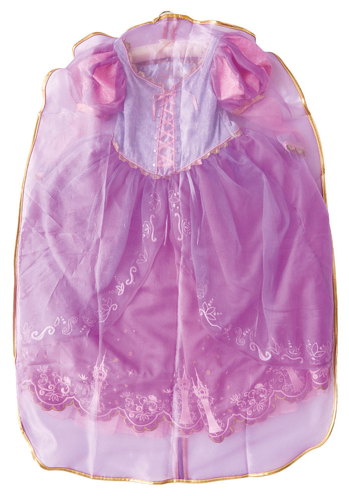 Rapunzel Limited Edition dress shown flat on its padded satin hanger