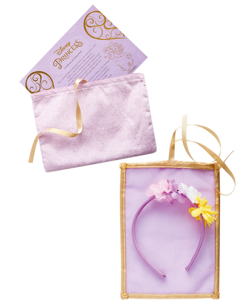 Rapunzel flower headband in its gift box with certificate of authenticity and velvet pocket