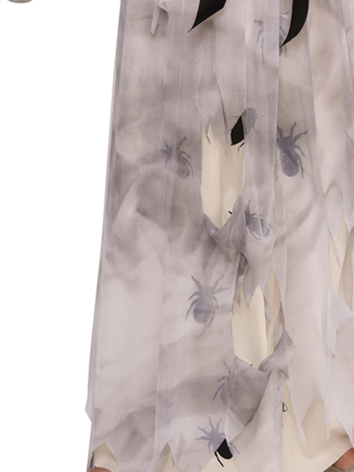 Close-up of the Sweet Screams nightie's dirty patches and printed bugs