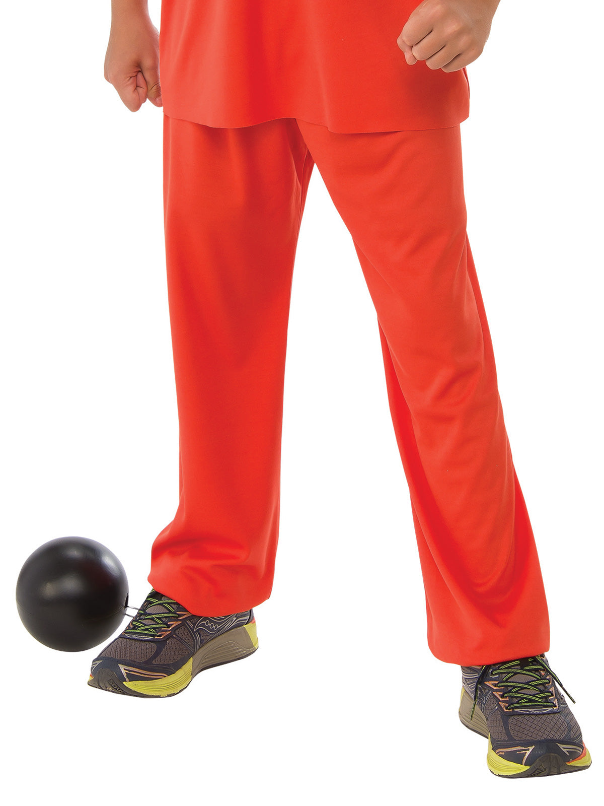 Close-up of the orange Inmate 101 prisoner pants