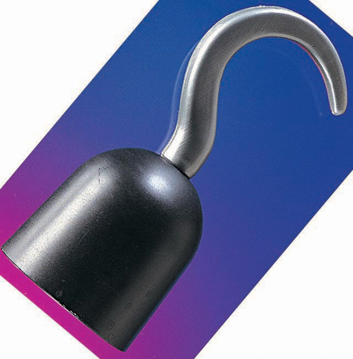 Silver pirate hook hand with black hand shield
