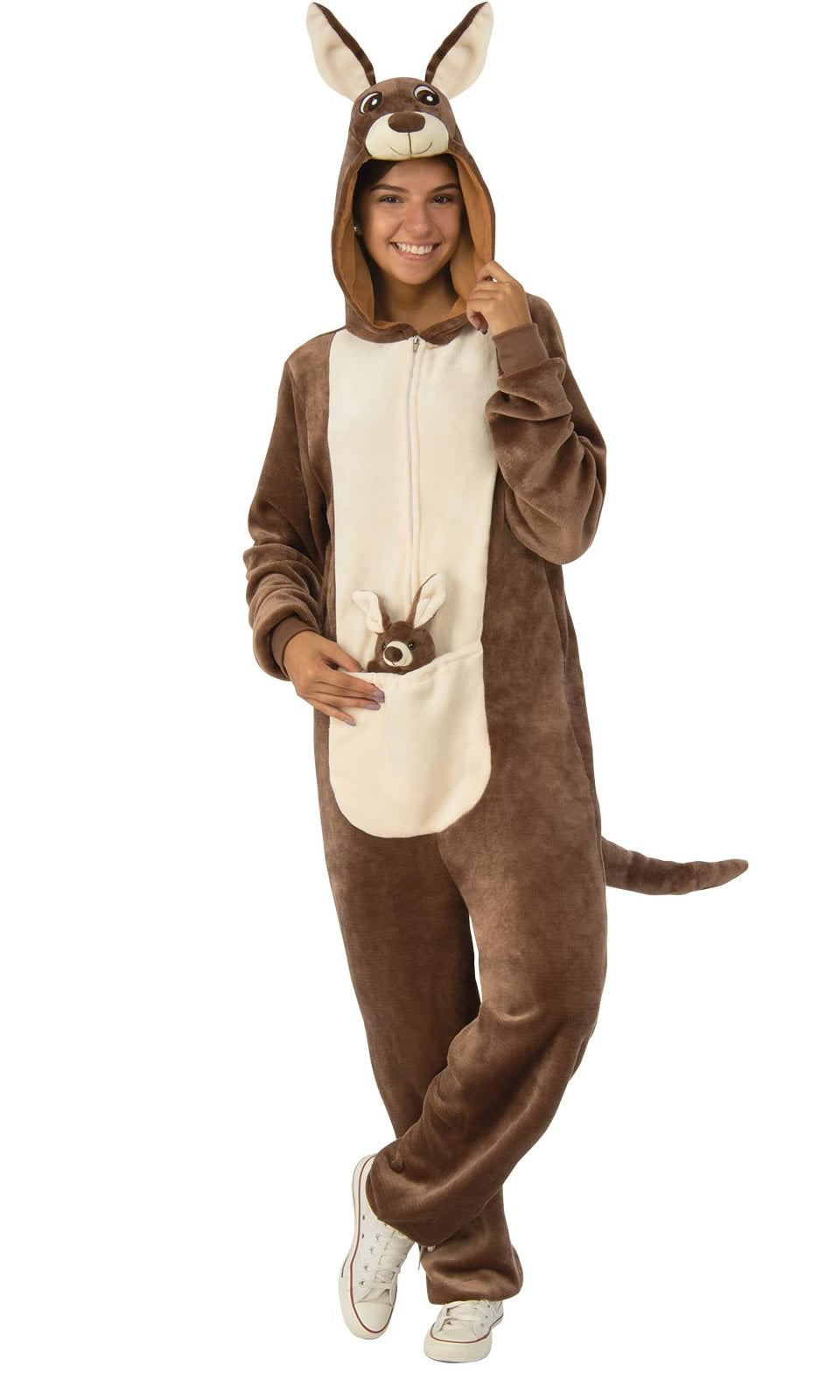 Kangaroo Furry Onesie Costume, Adult