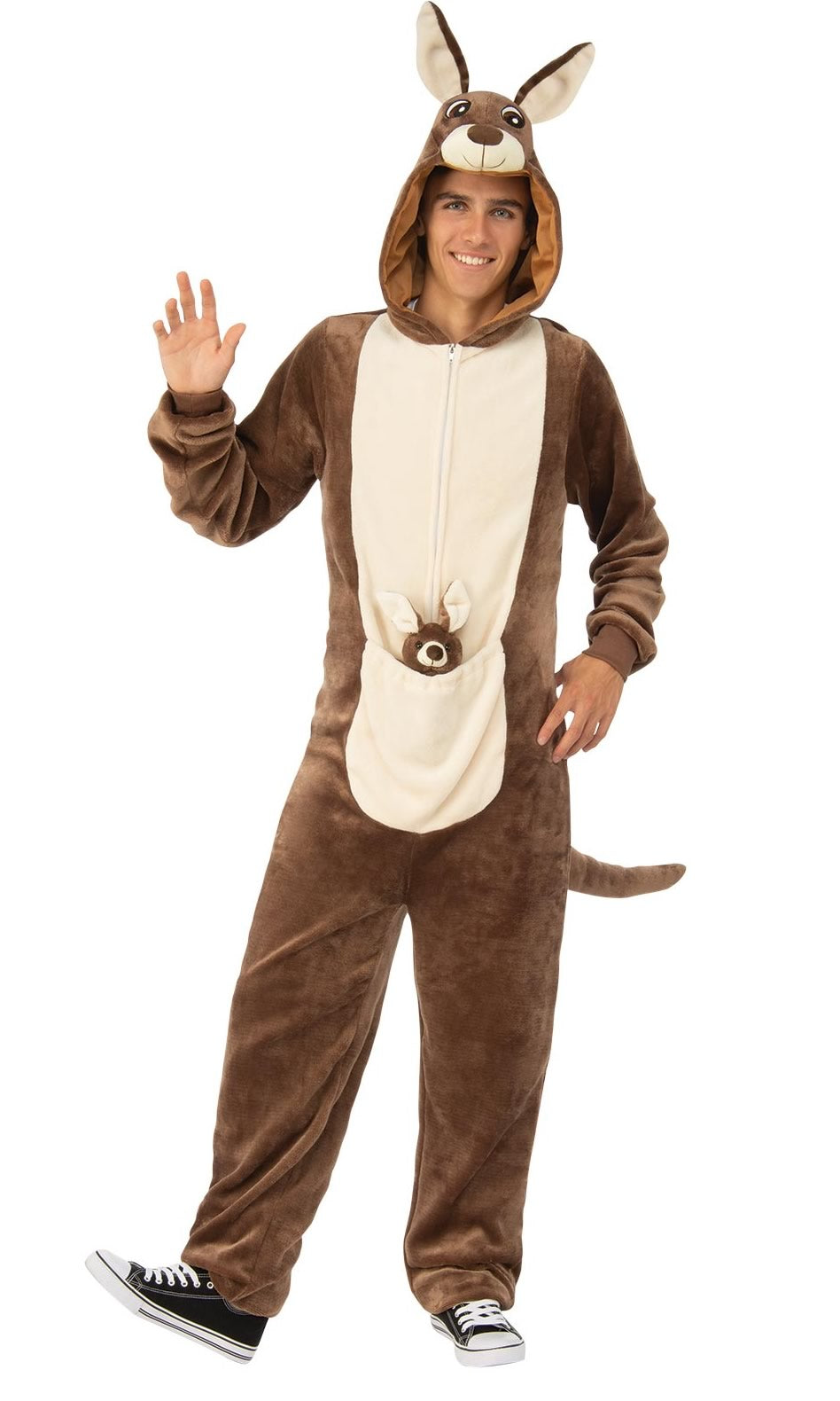 Kangaroo Furry Onesie Costume, Adult
