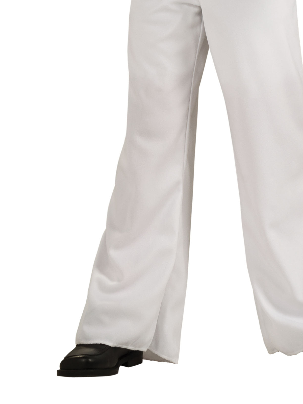 Close-up of the Elvis costume's white flared jumpsuit legs