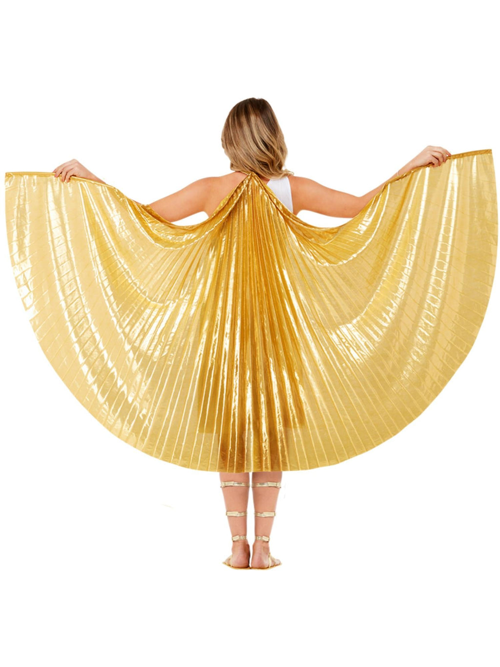 Gold Grecian cape, back view