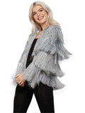 Silver tinsel festival jacket, alternate view
