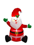 Inflatable waving Santa Claus with red suit and green mittens
