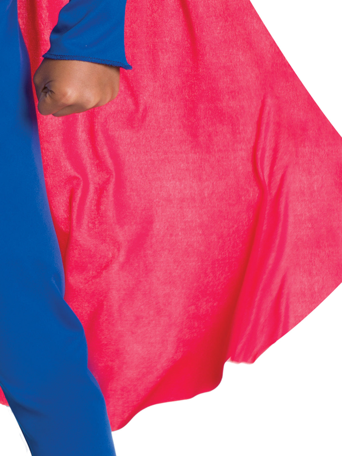 Close-up of the detachable red Superman cape