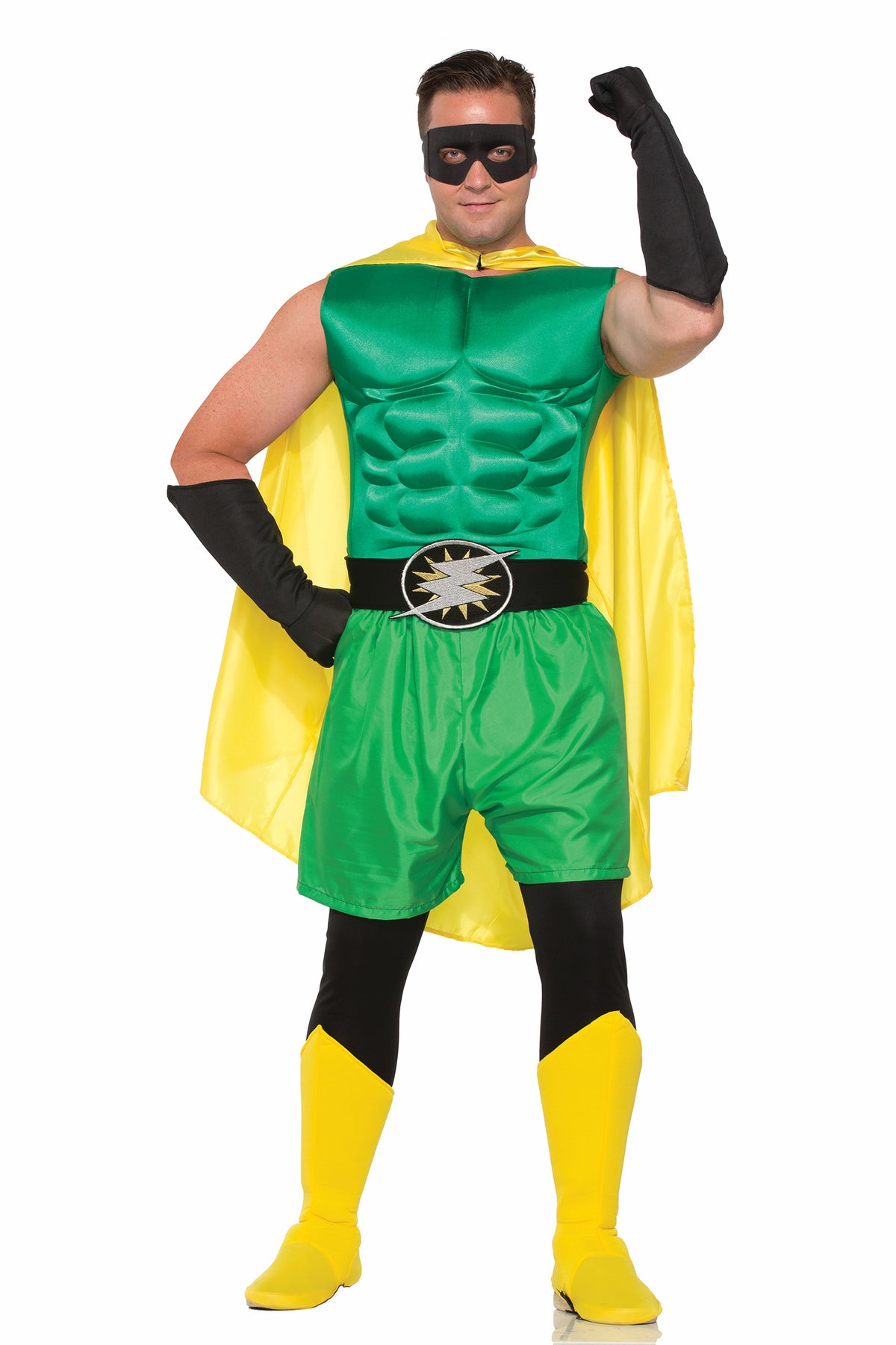 Green satin sleeveless hero muscle chest top