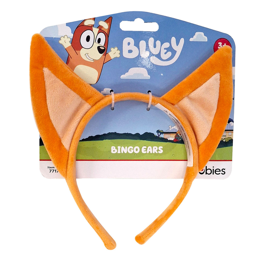Bingo plush ears headband on its Bluey card packaging