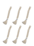 Six white-blonde Elsa plaits arranged in two rows