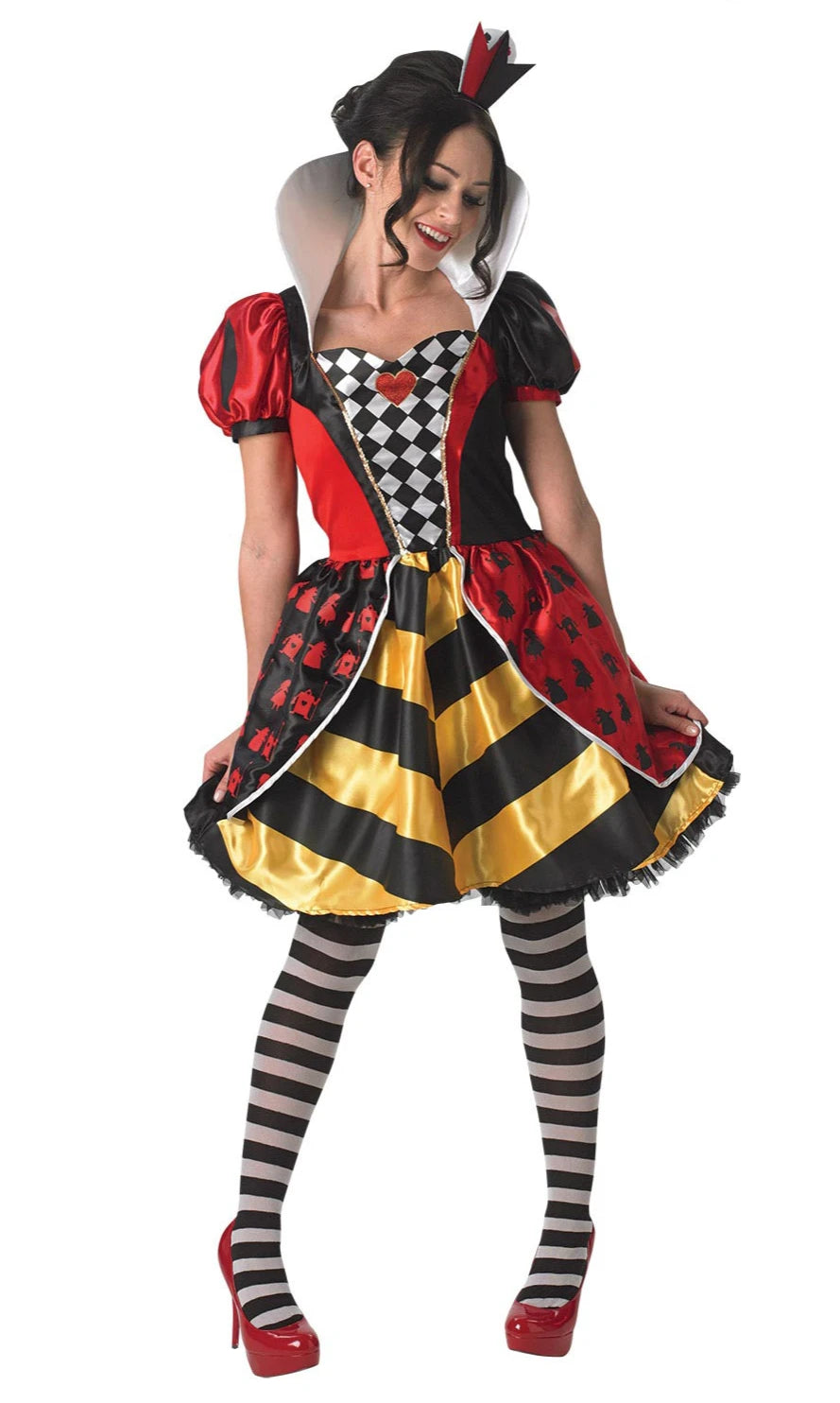 Red Queen Of Hearts Deluxe Costume, Adult