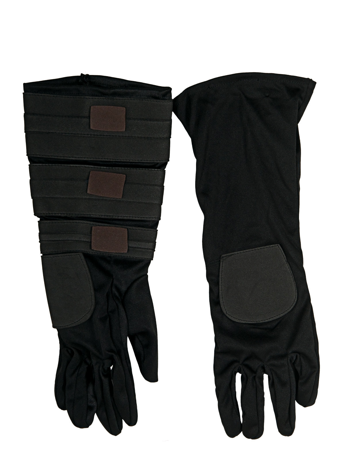 Pair of black Anakin gloves with layered gauntlet on one arm