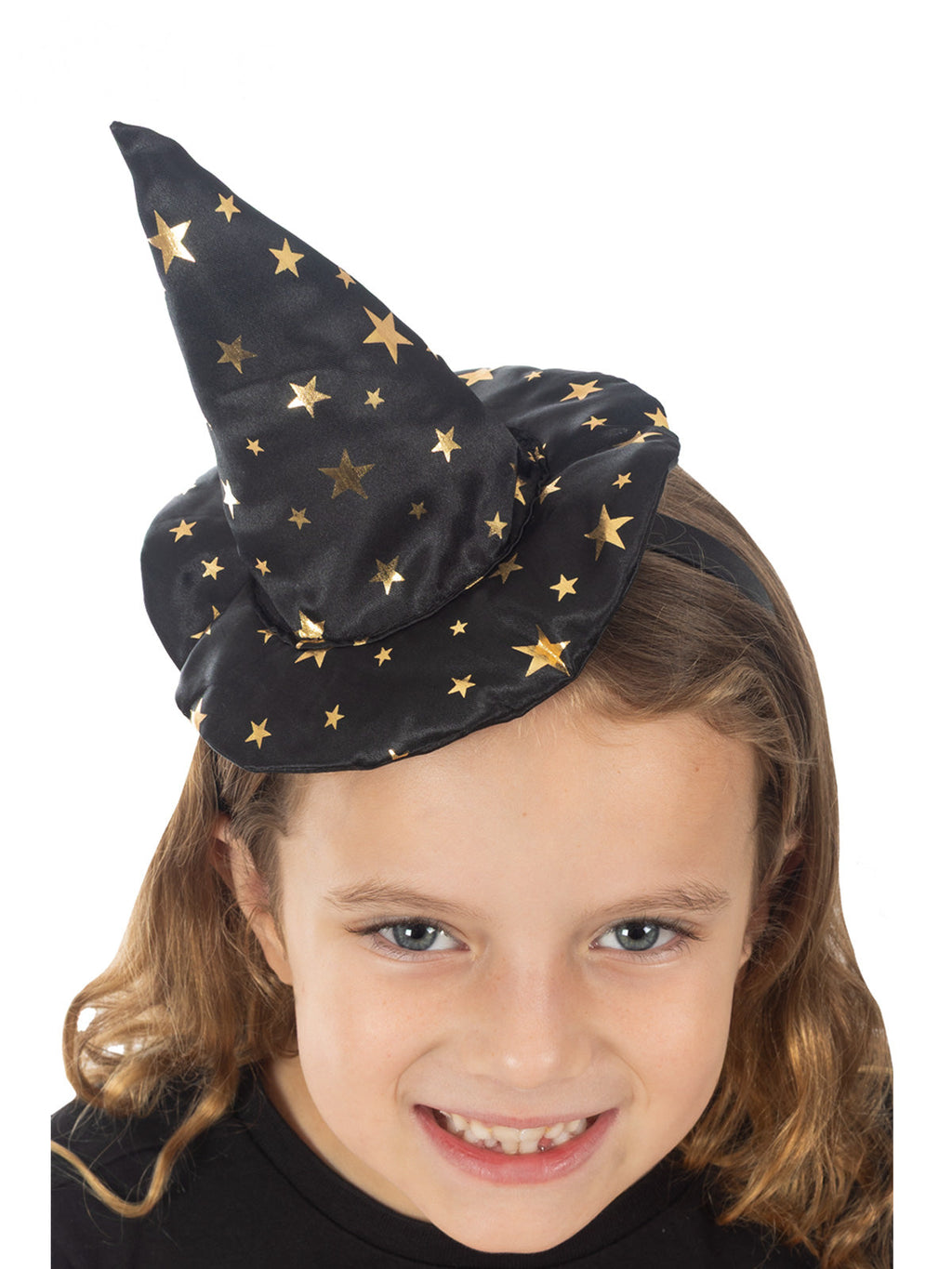 Witch Black & Gold Star Headband - Child