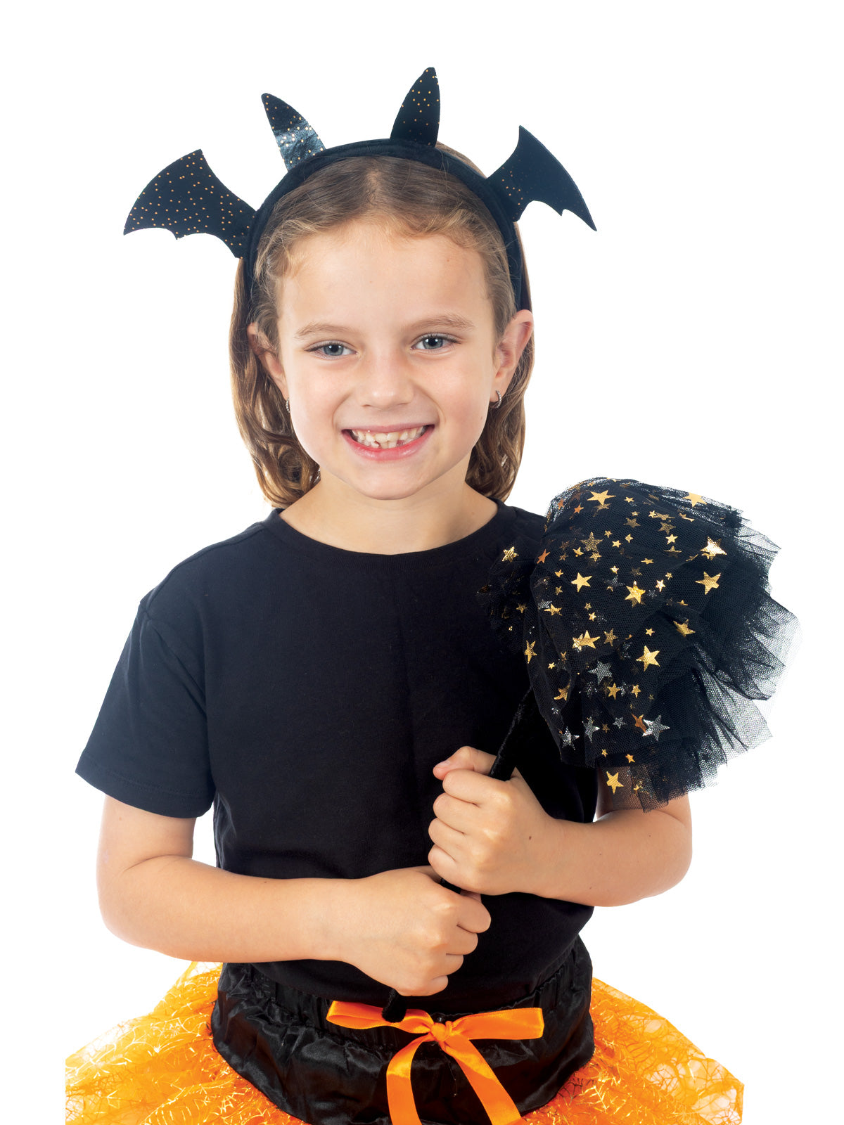Witch Black & Gold Star Broom