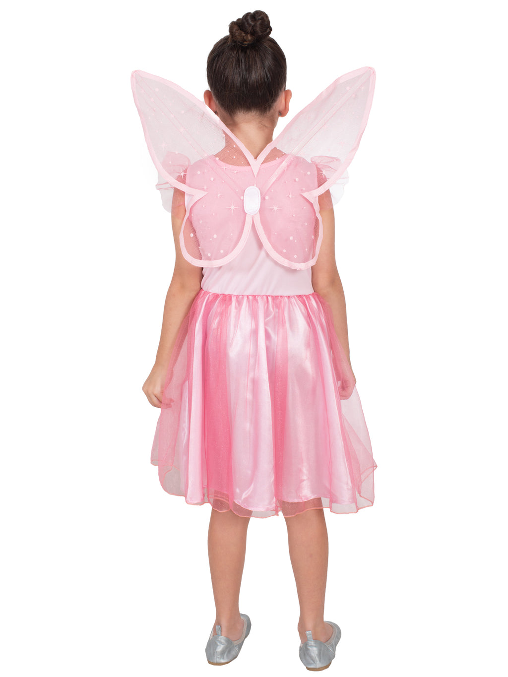 Back view of the Fairy Pretty In Pink Costume, Child, showing the wings