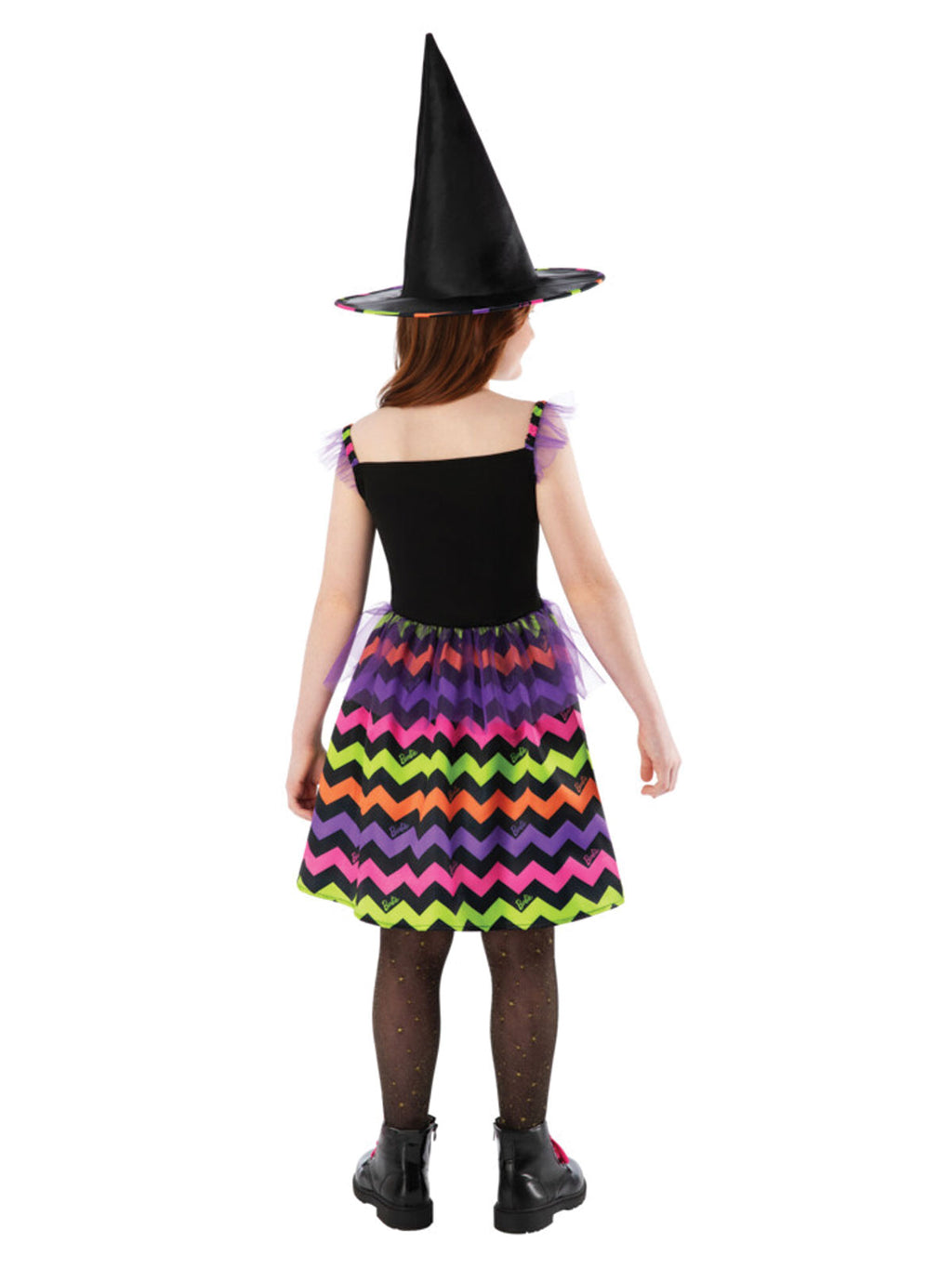Back view of the Barbie Witch Colourful Costume, Child