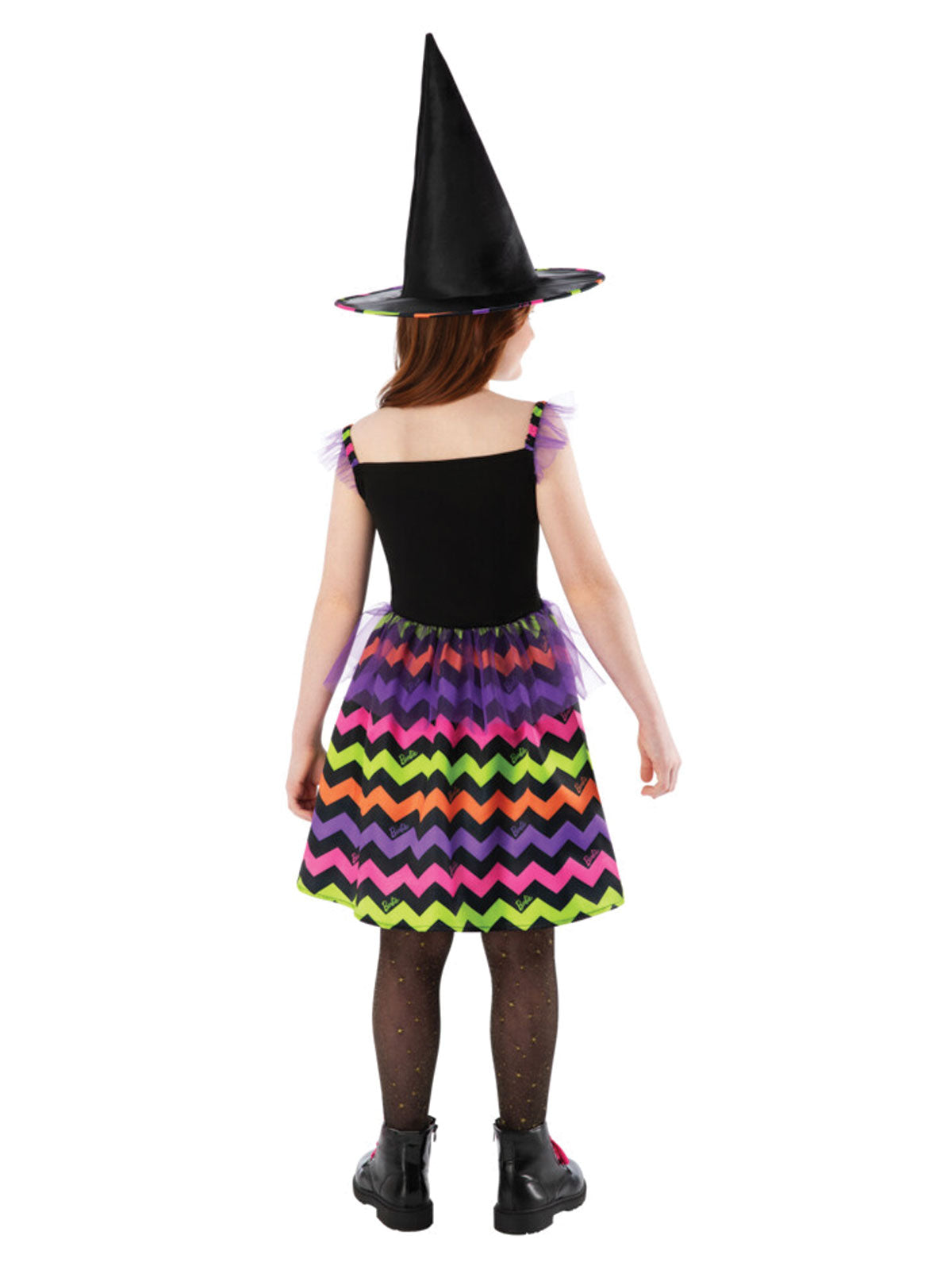 Back view of the Barbie Witch Colourful Costume, Child