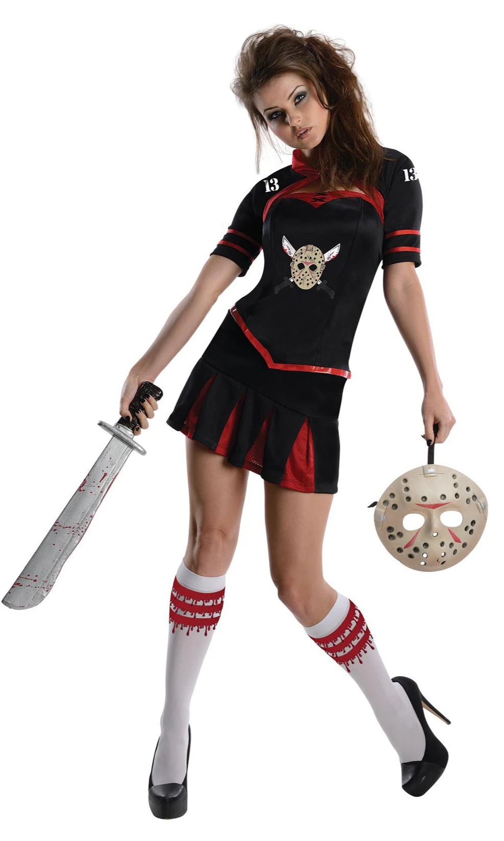 Jason Cheerleader Secret Wishes Corset Costume, Adult
