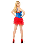 Back view of the Supergirl tutu skirt, red glitter tulle layers