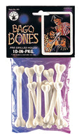 Pack of ten white plastic bones with pre-drilled holes in retail packaging