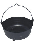 Black plastic witch's cauldron with a wire handle