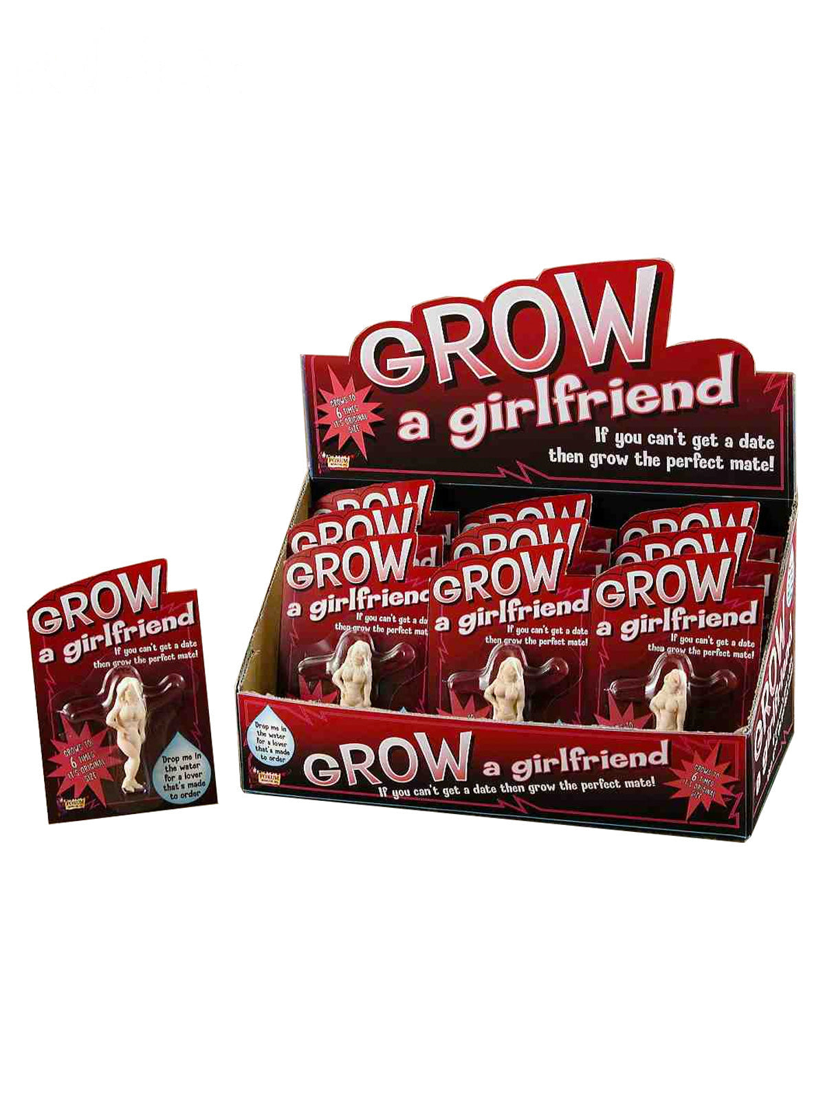 Grow a girlfriend novelty packs in a counter display box