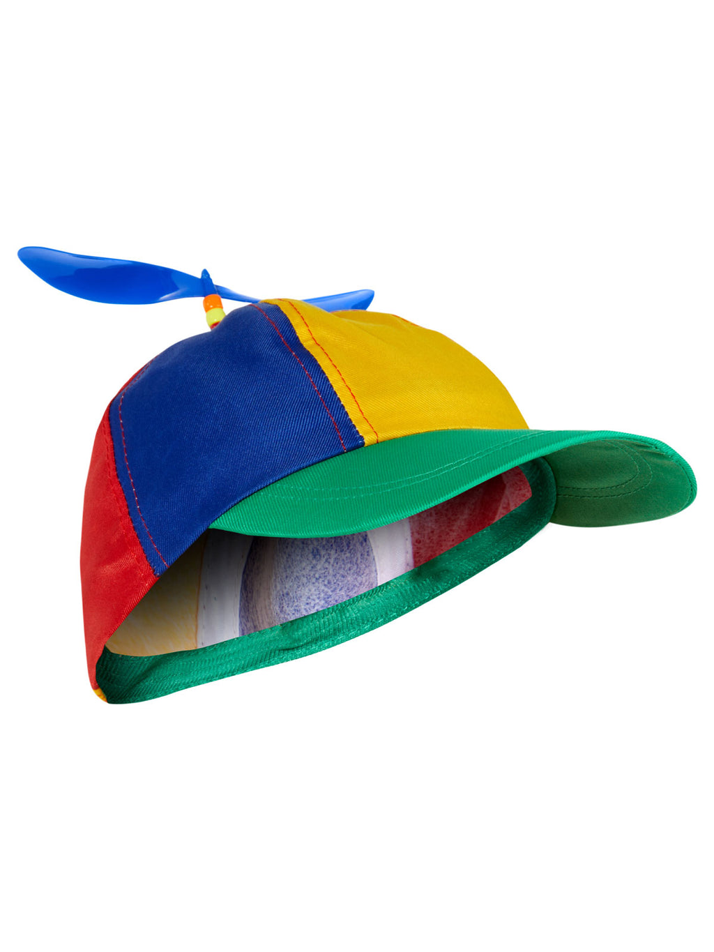 Multi-coloured propeller cap shown on its own