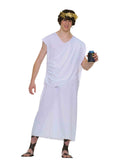 Teen wearing the white wrap-around Roman toga costume