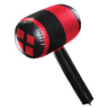 Inflatable red and black Harley Quinn mallet with diamond print