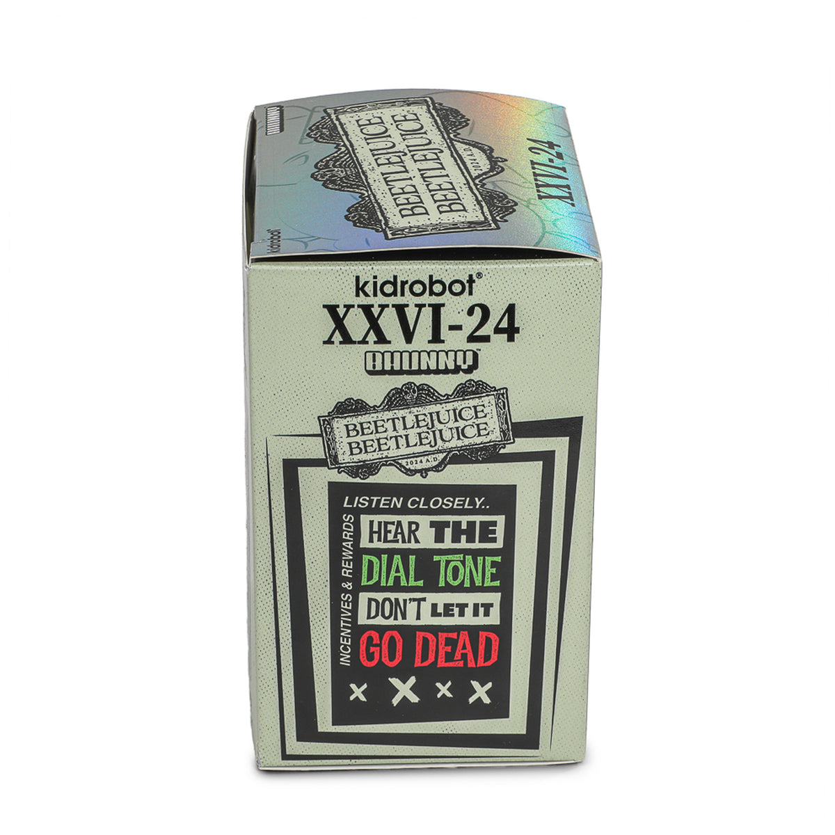 Back of the Beetlejuice Bhunny box with product details
