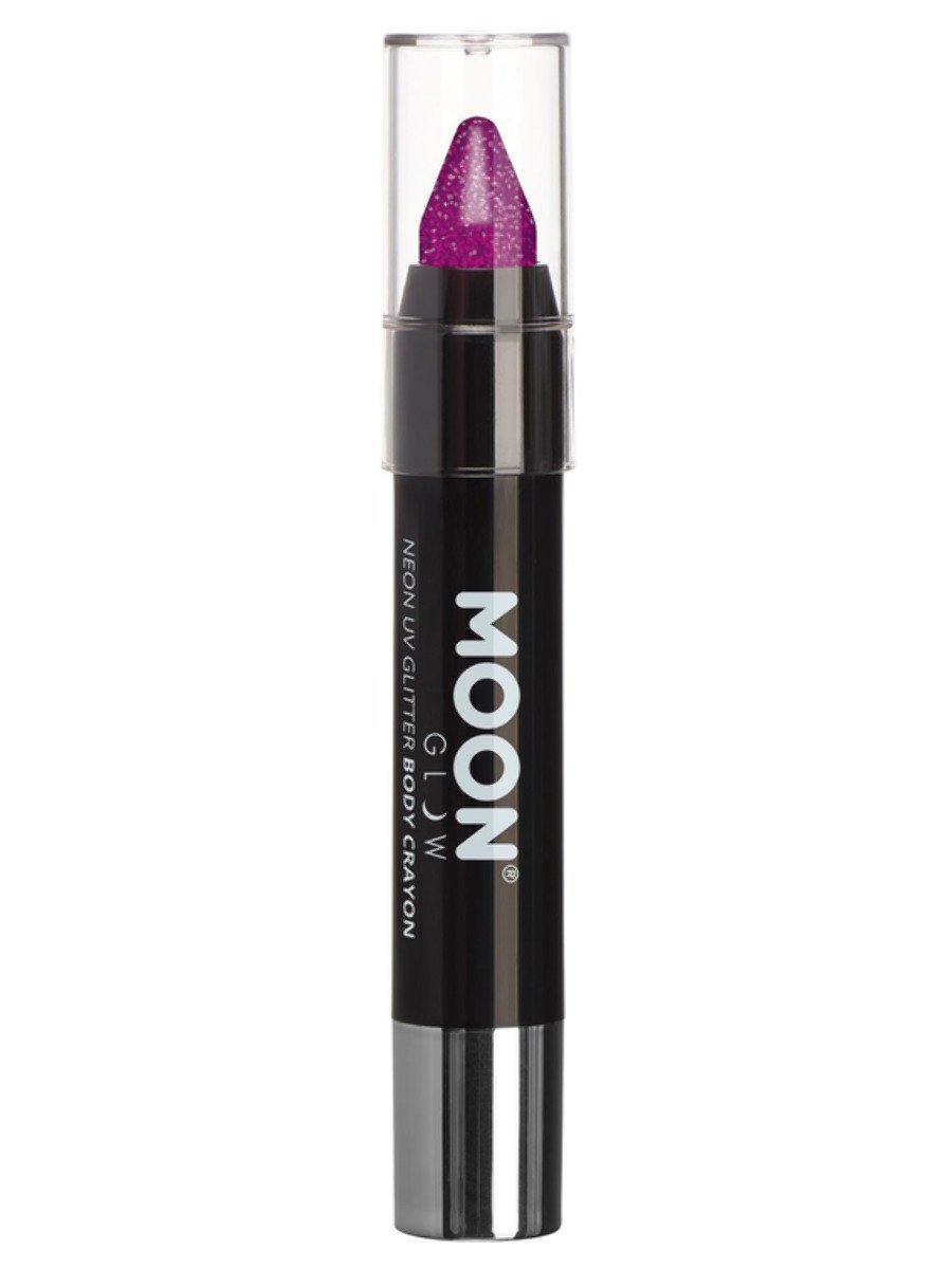 Black body glitter stick with purple glitter cap